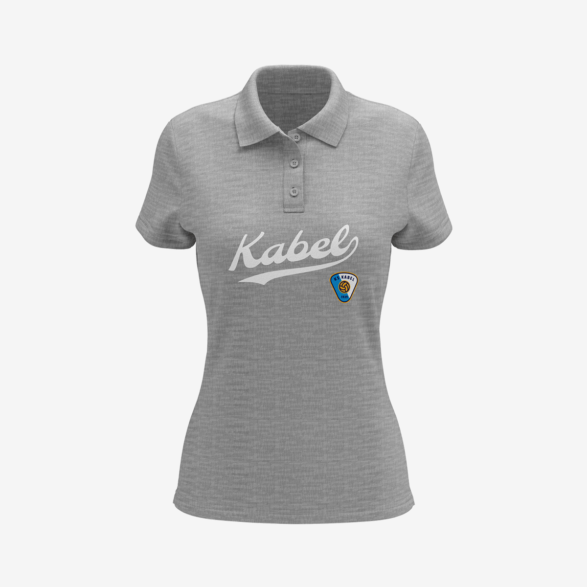 Damska szara melanżowa koszulka polo Kabel 